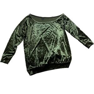 Torrid Women's Sz 2x Green Crush Velvet Off the Shoulder Sweater(1915)